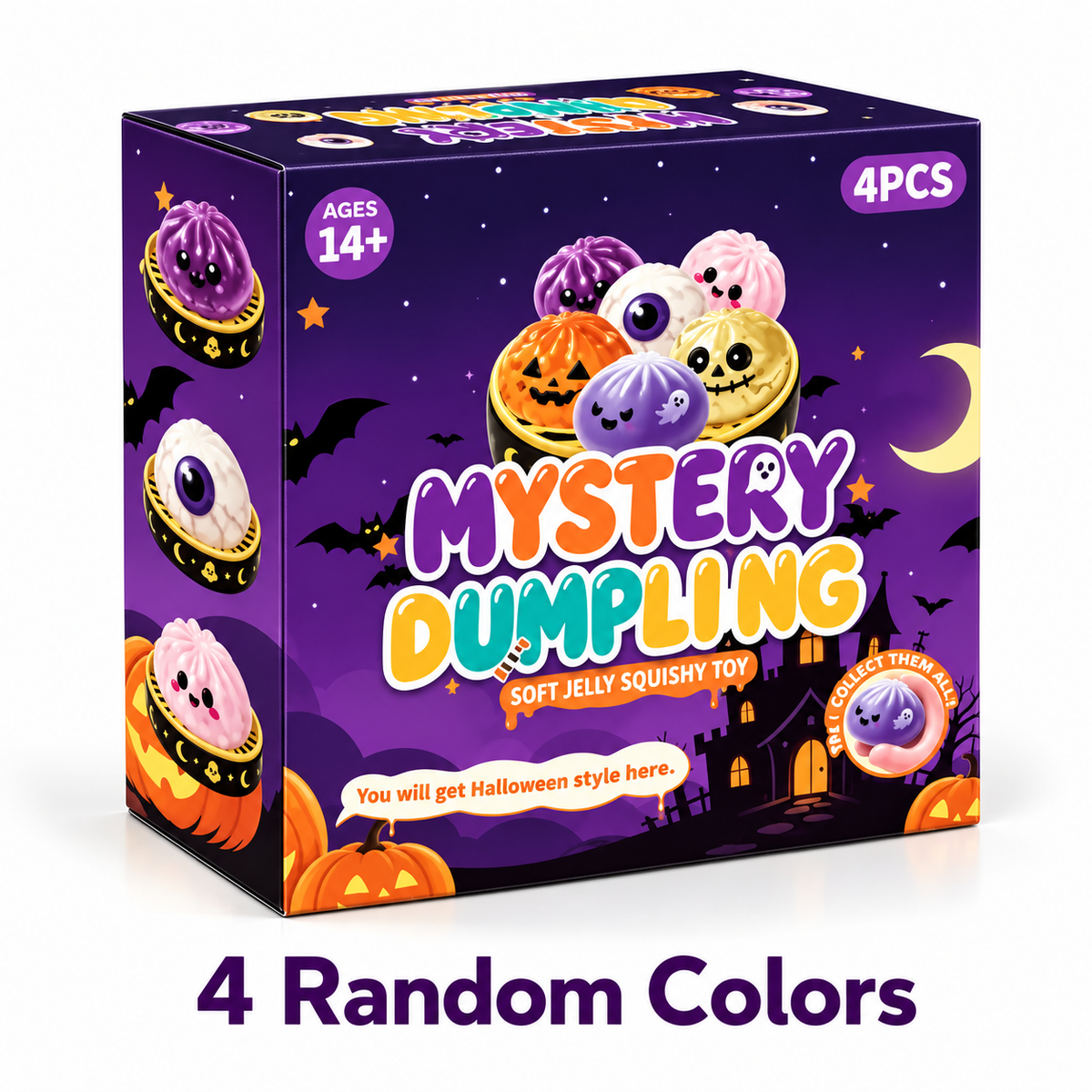 Halloween Ghost Dumpling Glitter Squeeze Toy