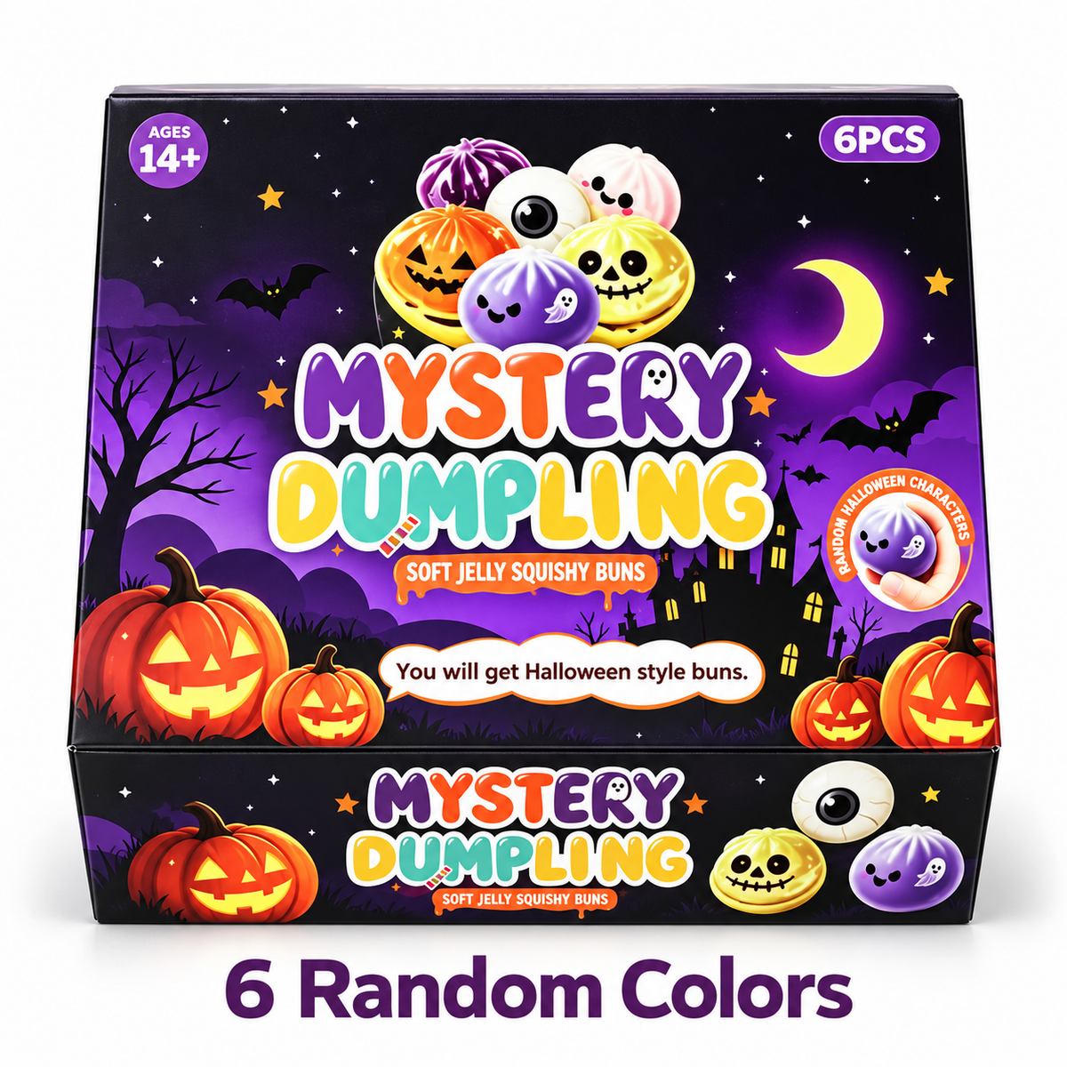 Halloween Ghost Dumpling Glitter Squeeze Toy